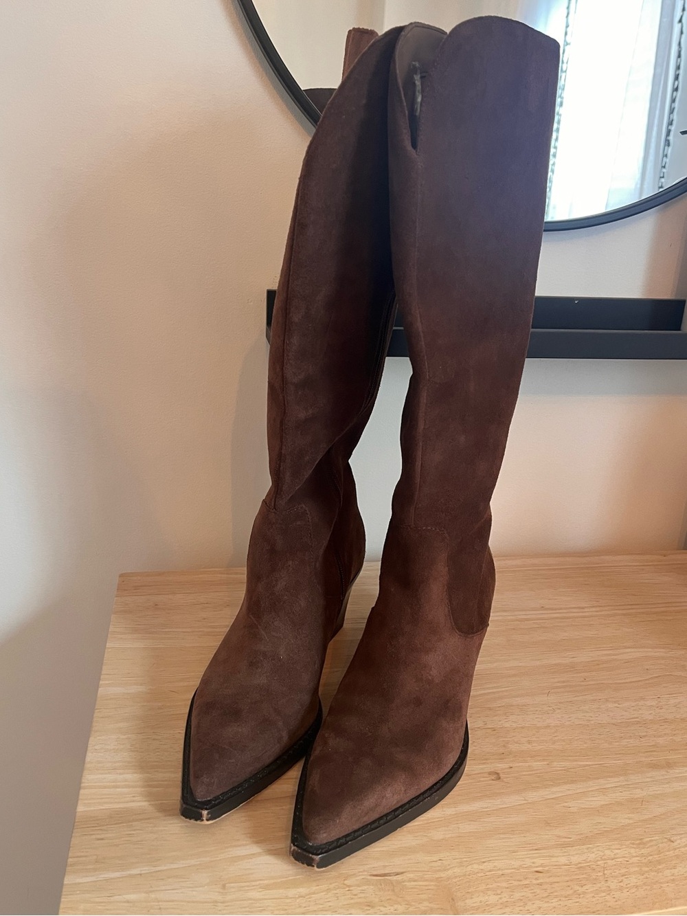 Dolce Vita Dark Brown Suede Wide Calf Knee-High Boots